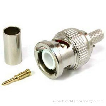 BNC Connector Male Crimp 3 Pieces